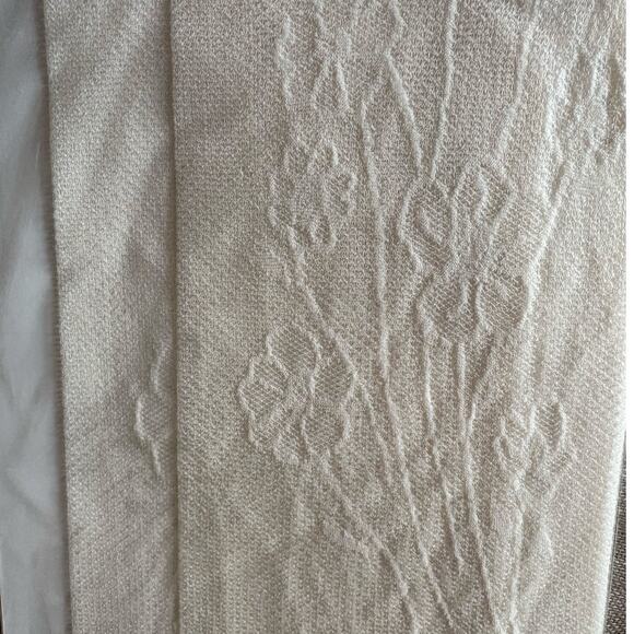 Mesh & Floral-Patterned Stockings Tights Beige High Waist Pantyhose OS - Picture 3 of 7